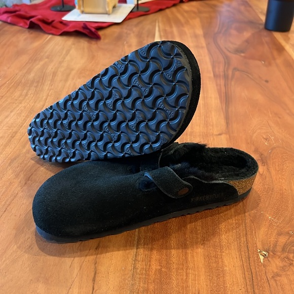 Birkenstock Boston Shearling Suede Leather - Black - Picture 8 of 10